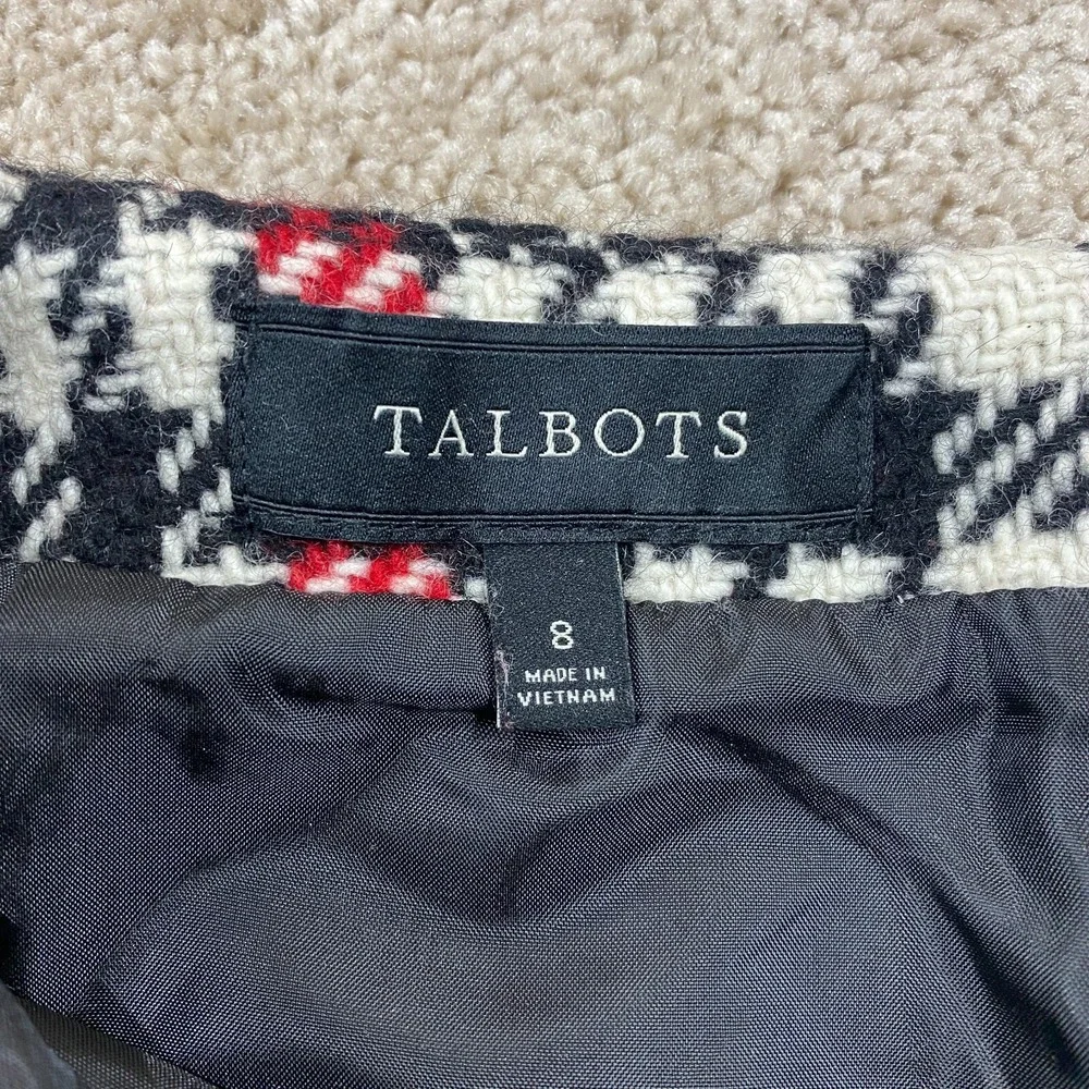 Talbots Skirt Womens 8 Wool Blend Black Plaid Straight Ladies Preppy Classic 90s